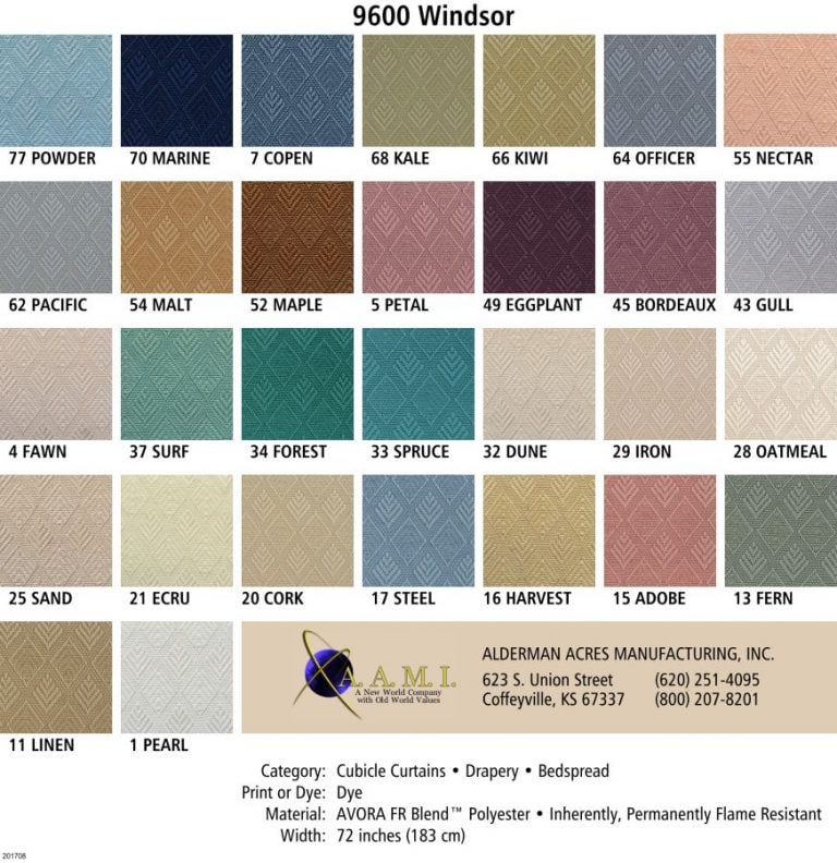 Cubicle Curtain Colors 1 - Alderman Acres Manufacturing